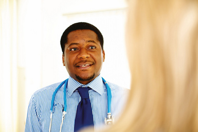 Doctor looking at a patient