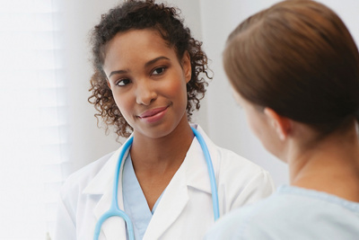 Doctor speaking to a patient