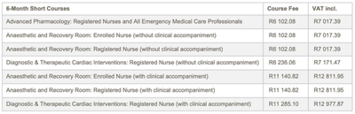 6 month short courses