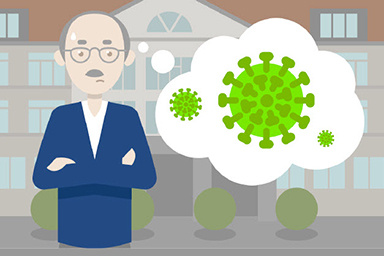 Herr Müller hat Bedenken wegen der Ansteckungsgefahr in den Kliniken