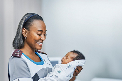 Nurse caring for baby