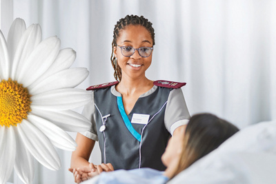 Nurse taking care of a patient