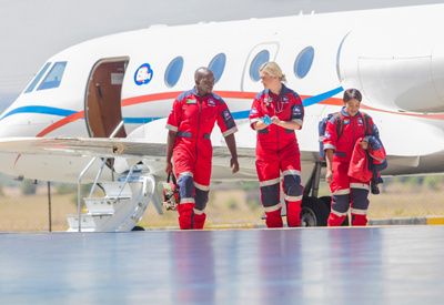 Paramedics at aircraft