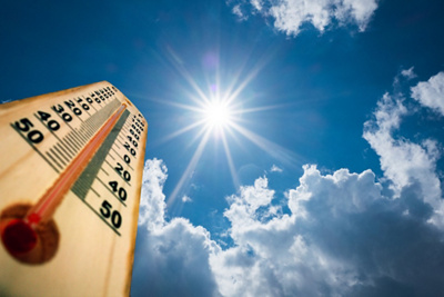 Illustration of sun and temperature