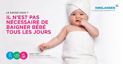 Hirslanden clinique des Grangettes | Il n'est pas nécéssaire de baigner bébé tous les jours