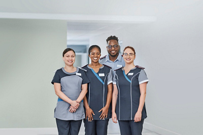 Nursing professionals in uniform