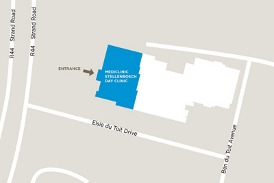 Mediclinic Stellenbosch Day Clinic Map