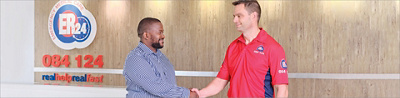 Two people shaking hands