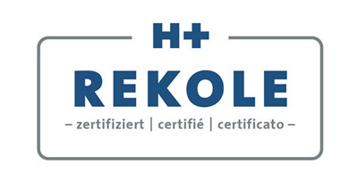 EKOLE-Betrieb Logo von H+ für die Klinik Hirslanden Zürich