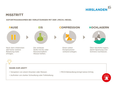 Sofortmassnahmen bei einem Misstritt