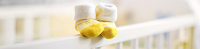 Yellow socks of a child