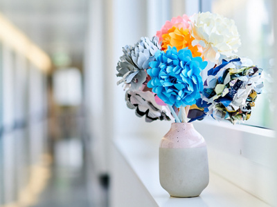 Detailaufnahme Papierblumen 