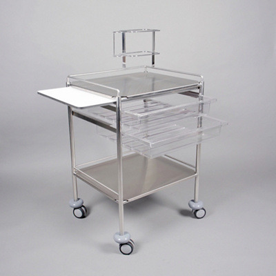 Admissions Trolley with D-Germ Bottle and Sharps Container Holders