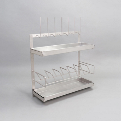 Stainless Steel Urinal and Bedpan Rack including Drip Tray