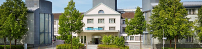 Outside view of the Hirslanden clinic in Zurich