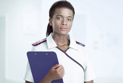 MHR nurse in white uniform