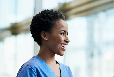 MHR nurse in white uniform