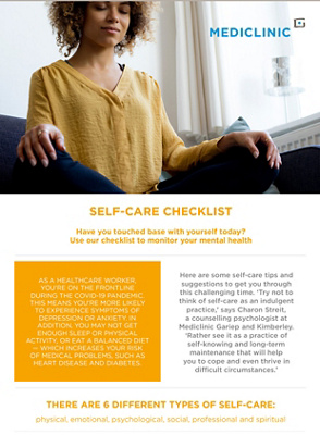 selfcare checklist section 1