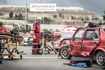 Paramedics at the scene of an accident