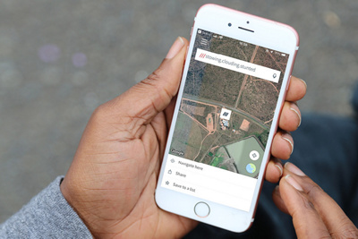 Mobile phone screen with what3words
